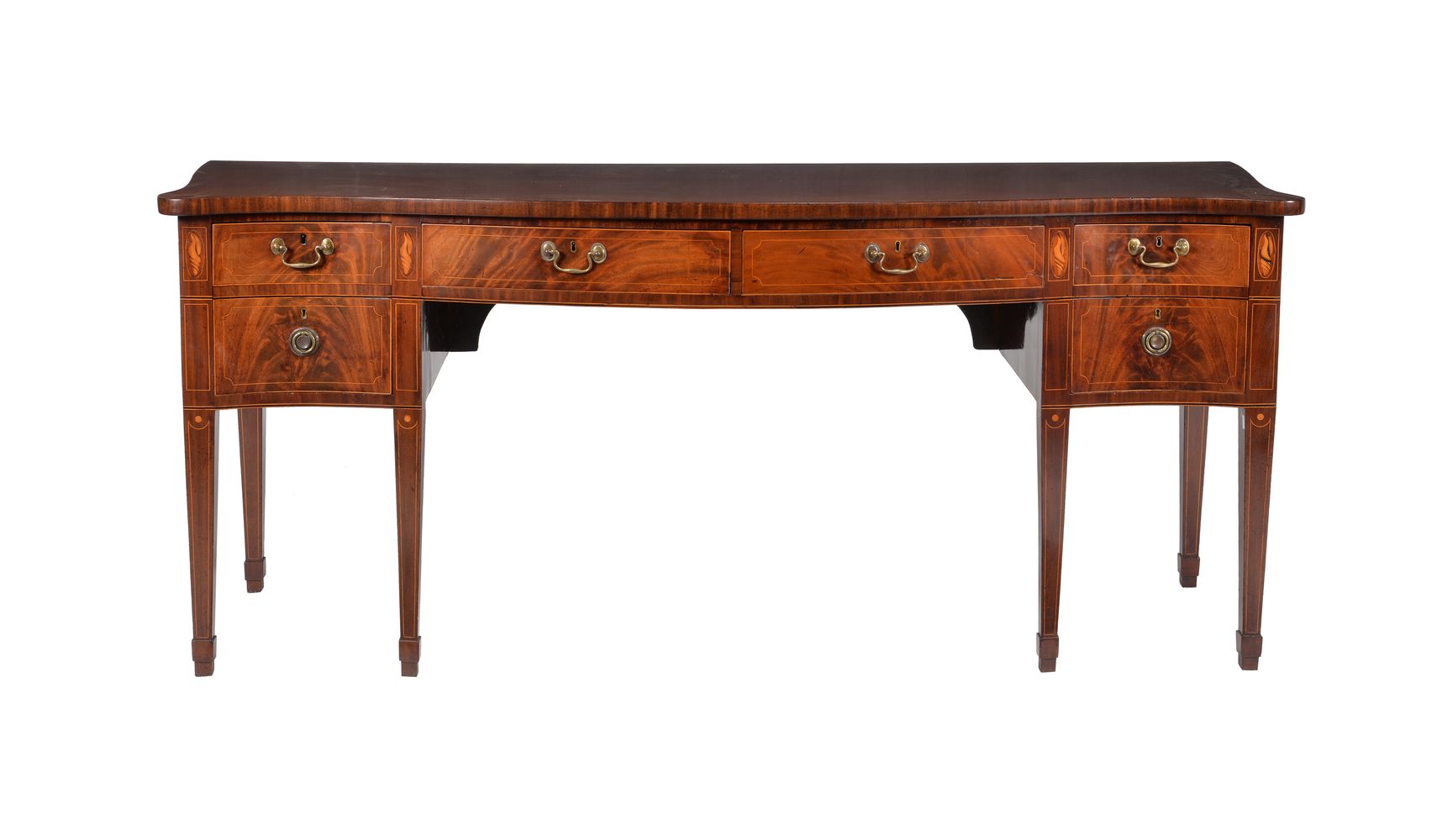 A George III mahogany and line inlaid sideboard