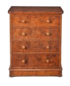 A Victorian walnut chest of drawers