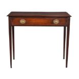 ϒ A George III mahogany and tulipwood crossbanded side table