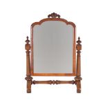 A Victorian walnut dressing mirror