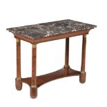 An Empire mahogany and gilt metal mounted console table