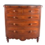 A Victorian Scottish bowfront chest of drawers