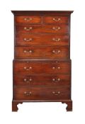 A George III mahogany chest on chest