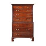 A George III mahogany chest on chest