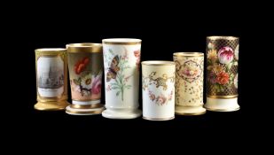 A selection of five English porcelain spill vases