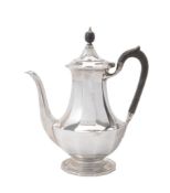 A silver facetted baluster coffee pot by Elkington & Co.