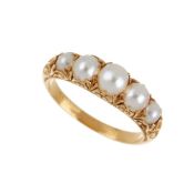 A Victorian half pearl ring