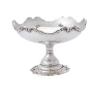 A silver shaped circular tazza by John Hunt