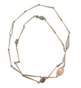 A 9 carat gold multi gem set necklace by Graham Stewart