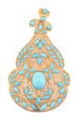 A filigree turquoise pendant