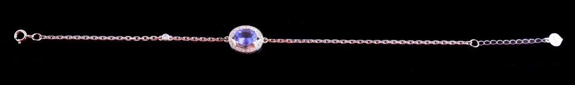 A tanzanite and diamond bracelet