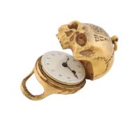 Unsigned, Brass skull watch