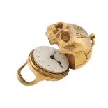 Unsigned, Brass skull watch