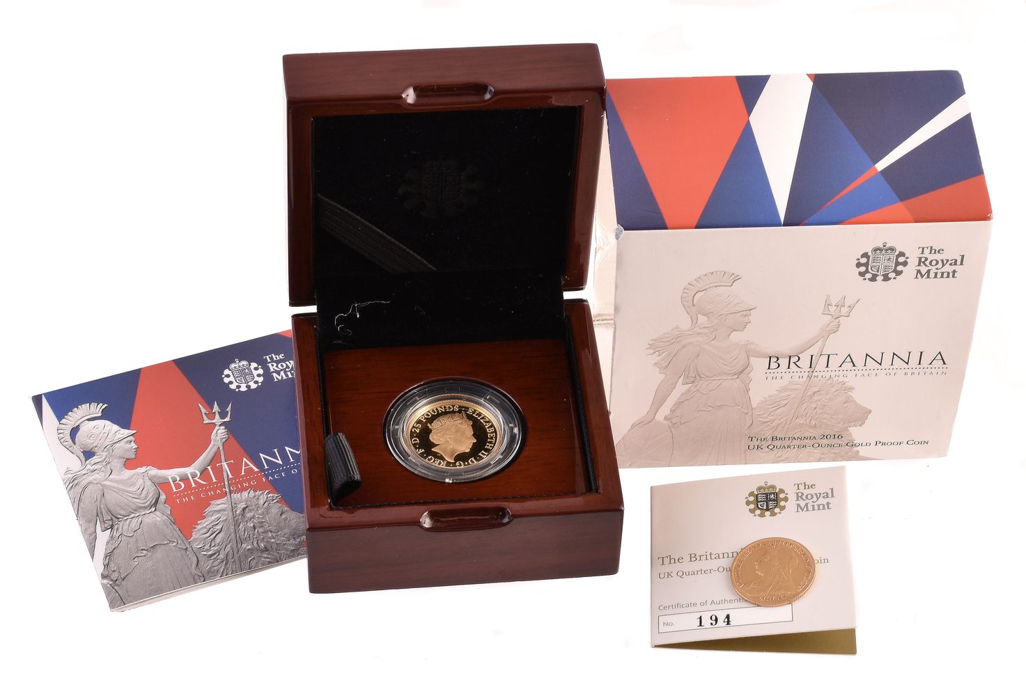 Elizabeth II, proof gold Britannia 25-Pounds 2016 - Image 3 of 3