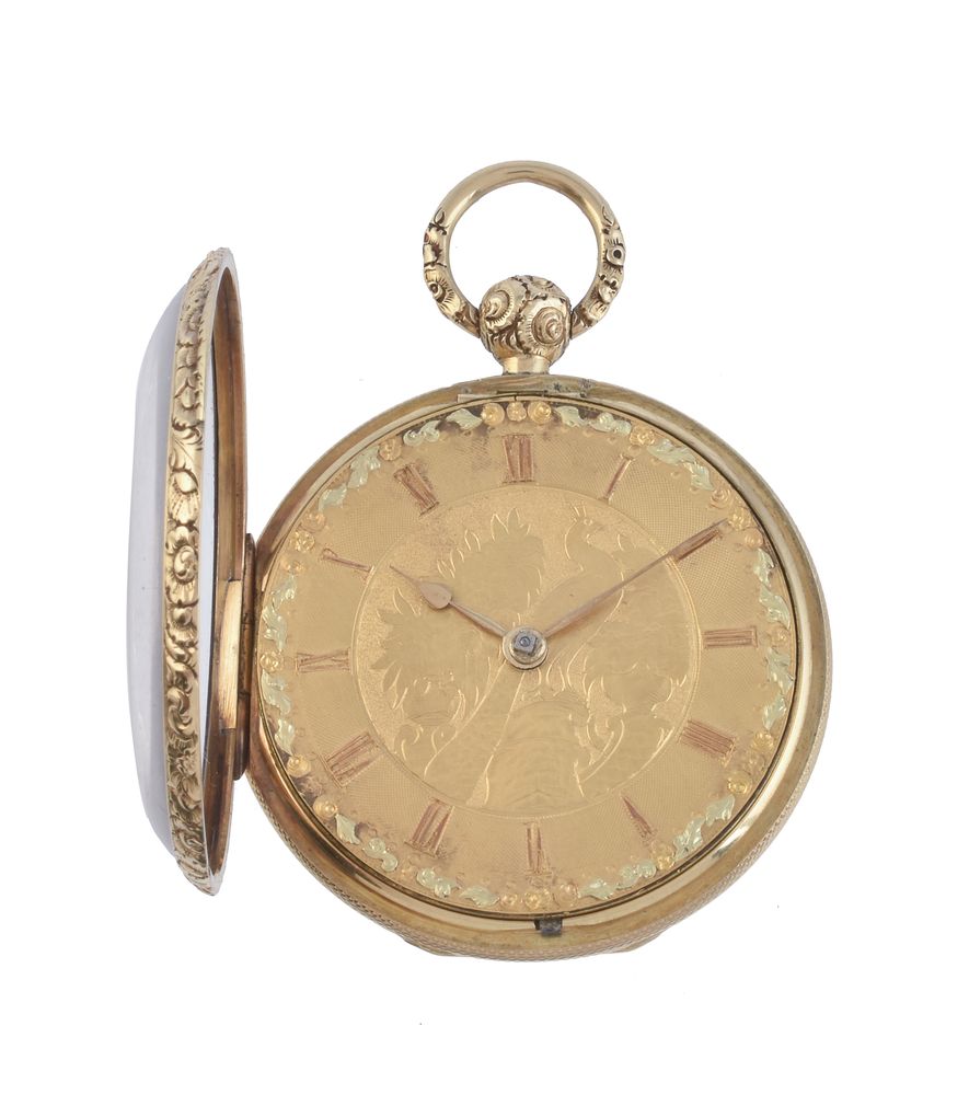 Unsigned, 18 carat gold open face pocket watch - Image 2 of 4
