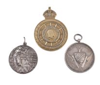 Three early motorcycle and car racing medals