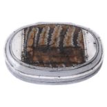 A Continental silver and mammoth tooth mounted oval box