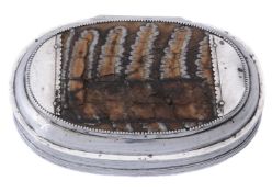 A Continental silver and mammoth tooth mounted oval box