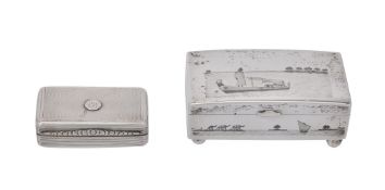 A Victorian silver rectangular snuff box by Elizabeth Edwards