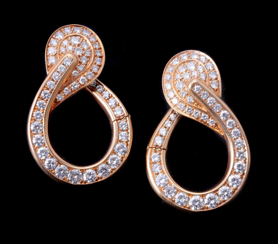 A pair of diamond earrings