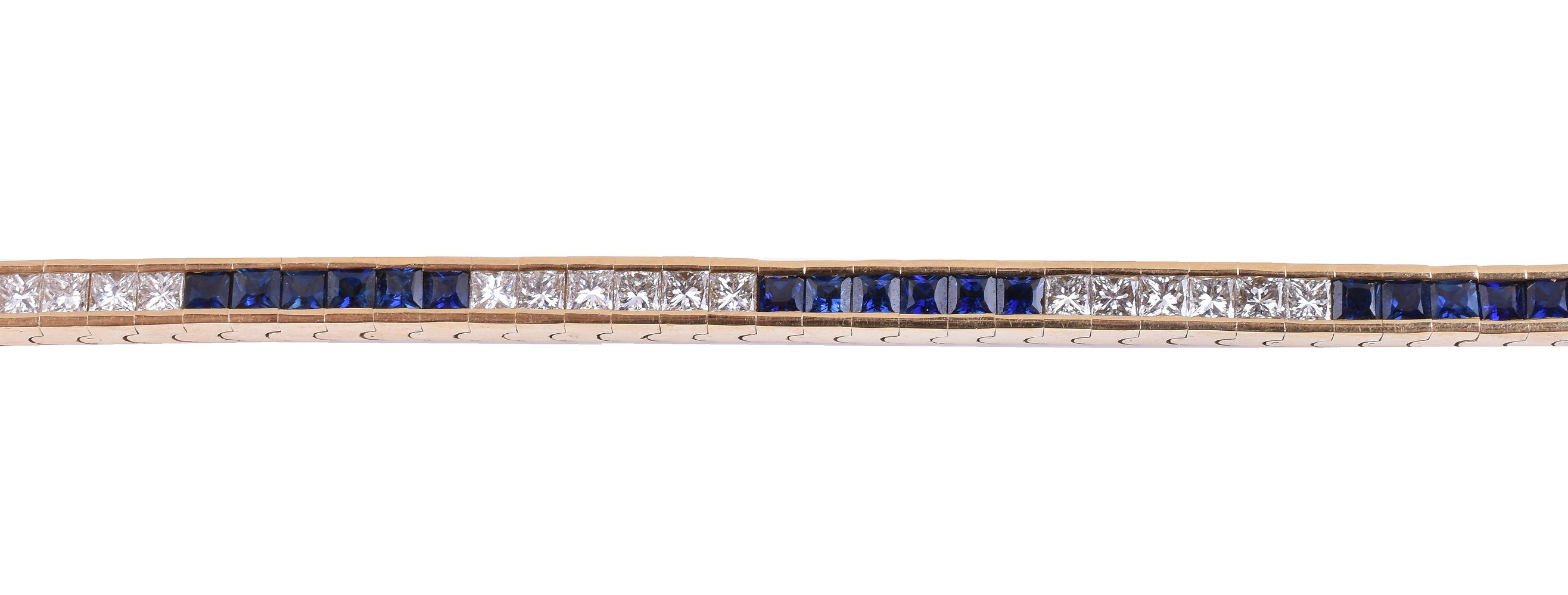 A sapphire and diamond bracelet - Image 2 of 2