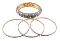 An Indian polki diamond bangle