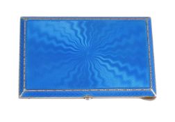 A Continental silver and enamel rectangular cigarette case