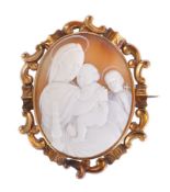 A 19th century shell cameo brooch