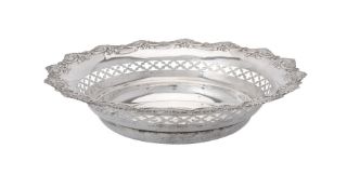 A silver shaped circular basket by James Dixon & Sons Ltd