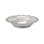 A silver shaped circular basket by James Dixon & Sons Ltd