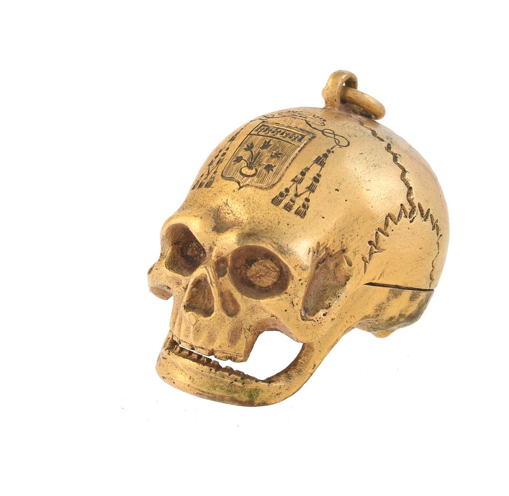 Unsigned, Brass skull watch - Image 4 of 5