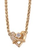 A diamond set heart pendant