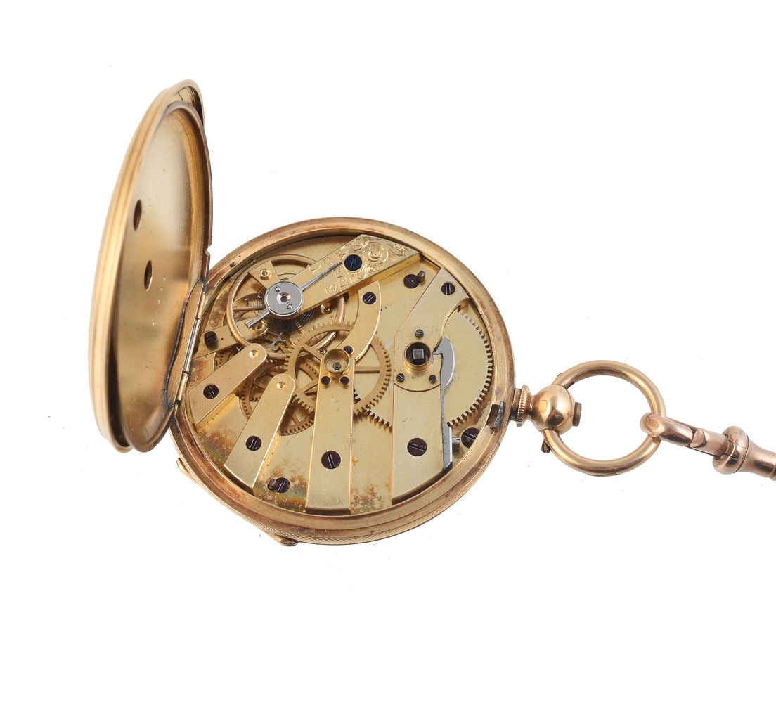 J. W. Benson,Gold coloured open face pocket watch - Bild 3 aus 3