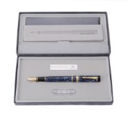 Parker, Duofold, Centenary Edition, a blue marbled fountain pen