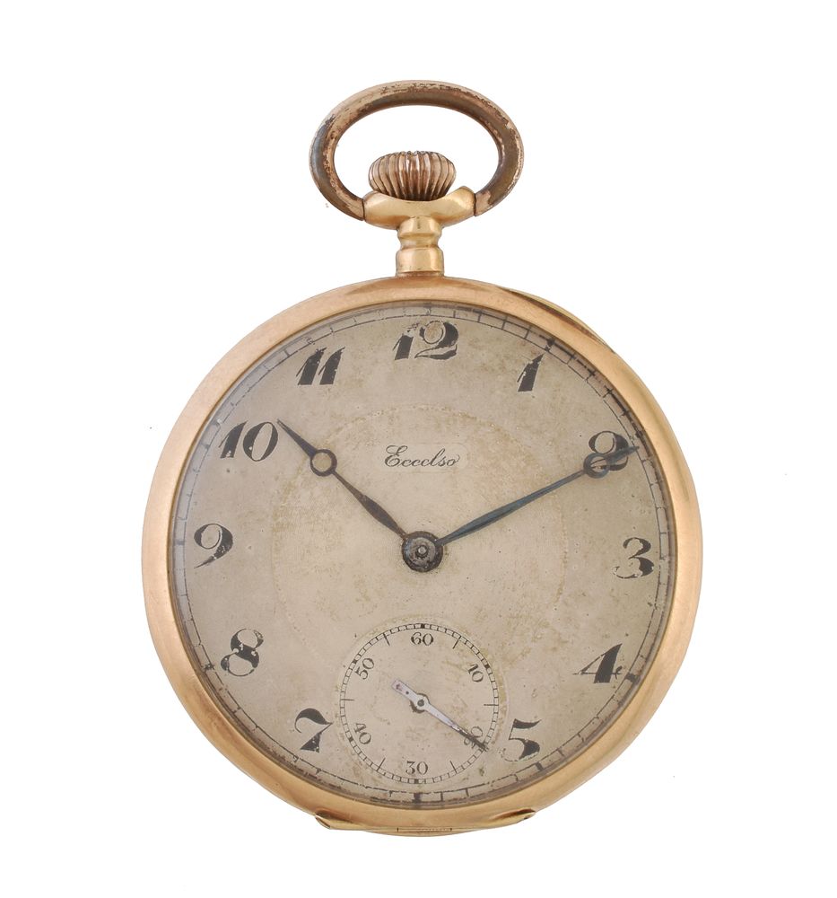 Eccelso, Gold coloured keyless wind open face pocket watch