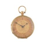 Unsigned,18 carat gold open face pocket watch
