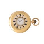 Sir John Bennett,18 carat gold and enamel keyless wind half hunter pocket watch