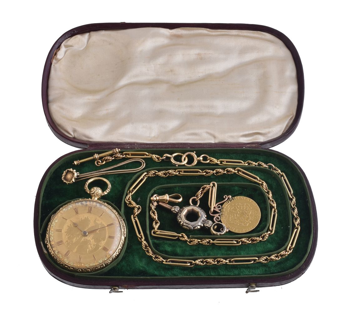 Unsigned, 18 carat gold open face pocket watch - Image 4 of 4