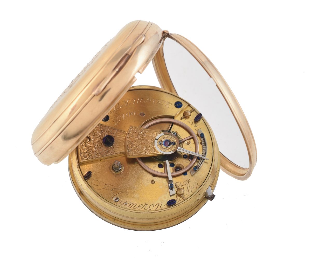 J. Cameron & Son, Kilmarnock,18 carat gold open face pocket watch - Bild 3 aus 3