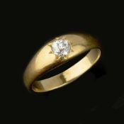 A diamond single stone ring