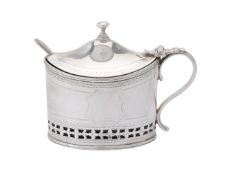 A George III silver oval mustard pot by William Abdy II