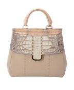 ϒ Bianchi Nardi, a leather and crocodile handbag