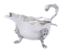 A late Victorian silver oval sauce boat by Carrington & Co.