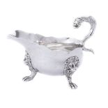 A late Victorian silver oval sauce boat by Carrington & Co.