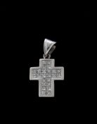 A diamond cross pendant