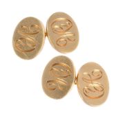 A pair of 18 carat gold cufflinks by Longmire