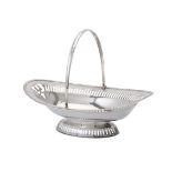 An Edwardian silver oval basket by T. Wooley