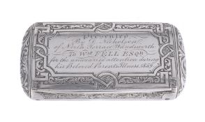 A Victorian silver oblong snuff box by George Unite