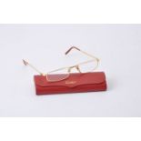 Cartier, Santos, a pair of gilt metal framed glasses