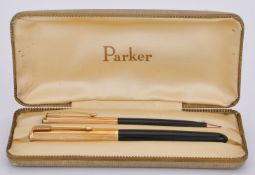 Parker, 51, a black fountain pen and propelling pencil